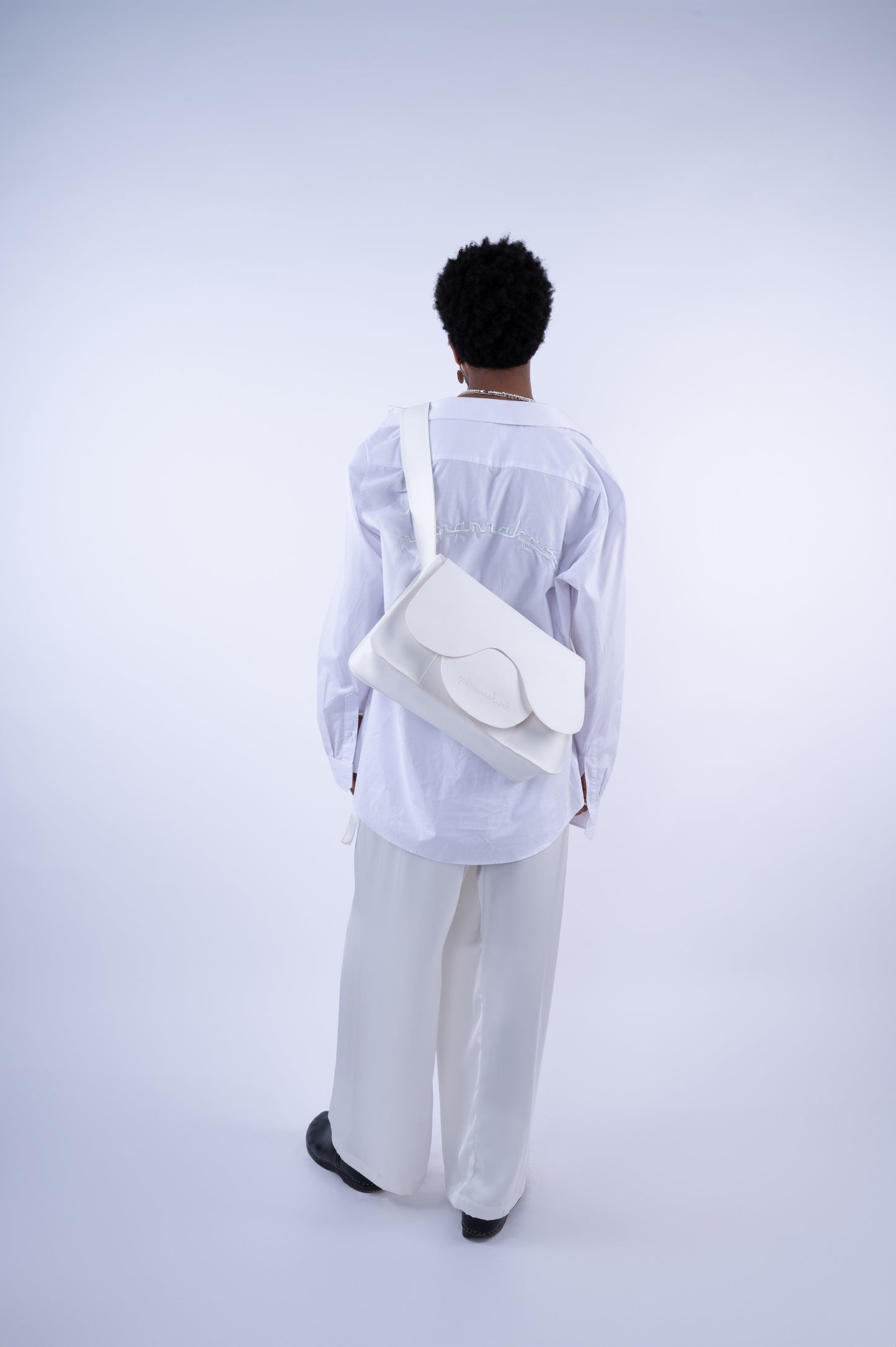 asymmetrical rabat pants white