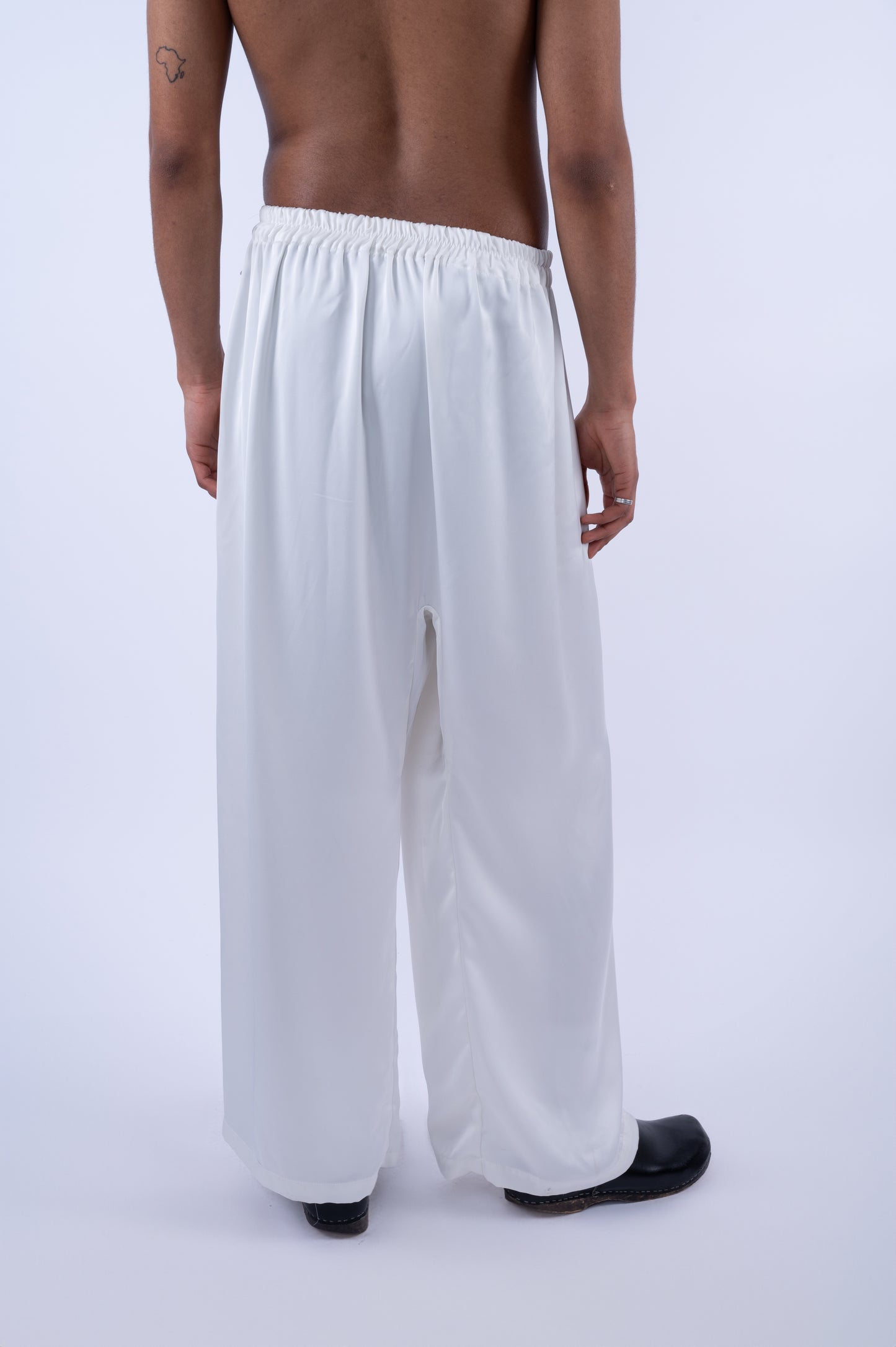 asymmetrical rabat pants white