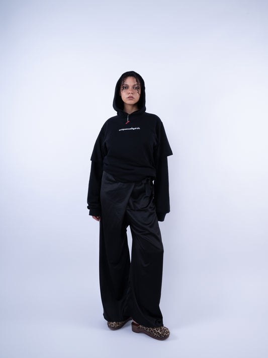 asymmetrical rabat pants black