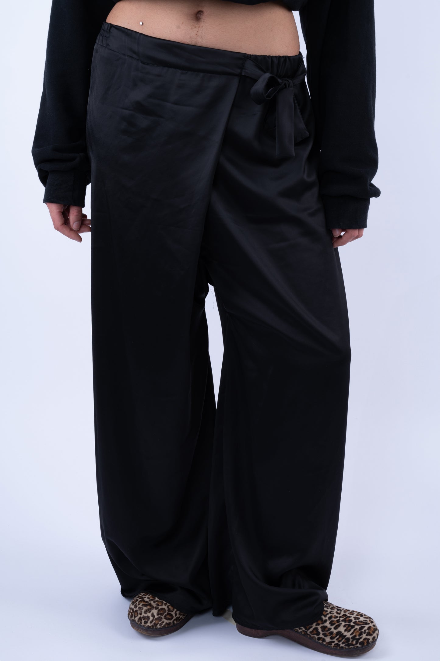 asymmetrical rabat pants black