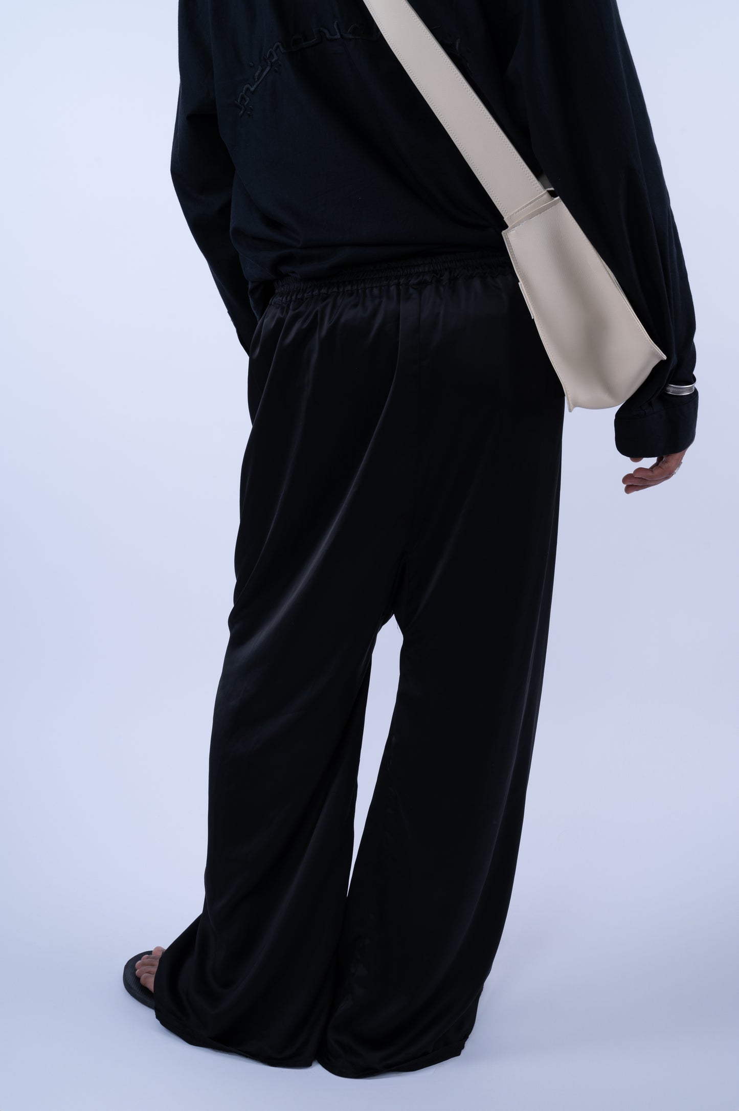 asymmetrical rabat pants black